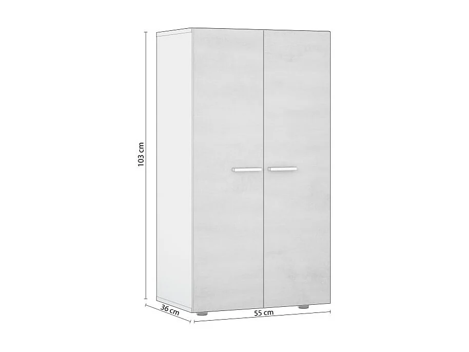 Zapatero Cody Blanco brillo - Gris cemento