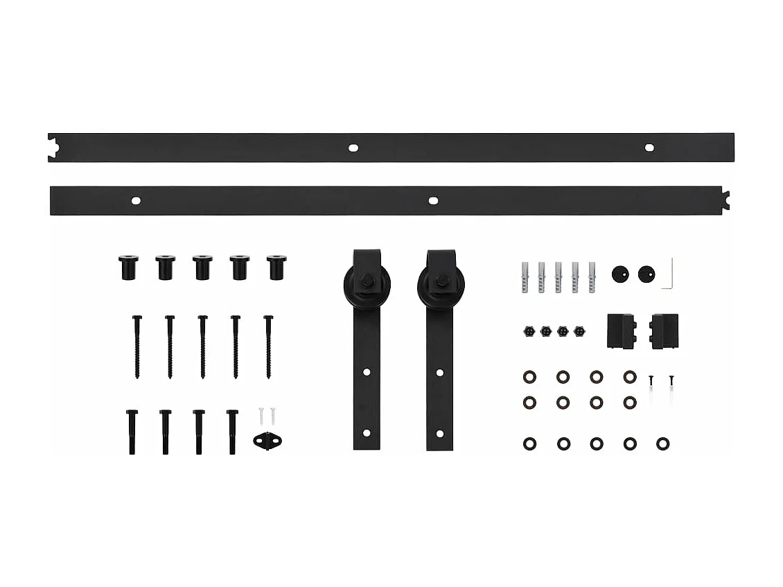 Porte coulissante et kit de quincaillerie 90x210 cm pin massif
