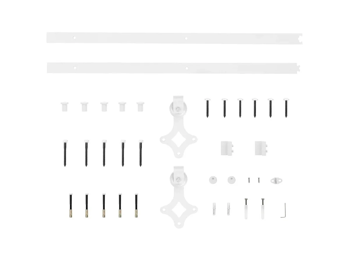 Porte coulissante et kit de quincaillerie 95x210 cm pin massif