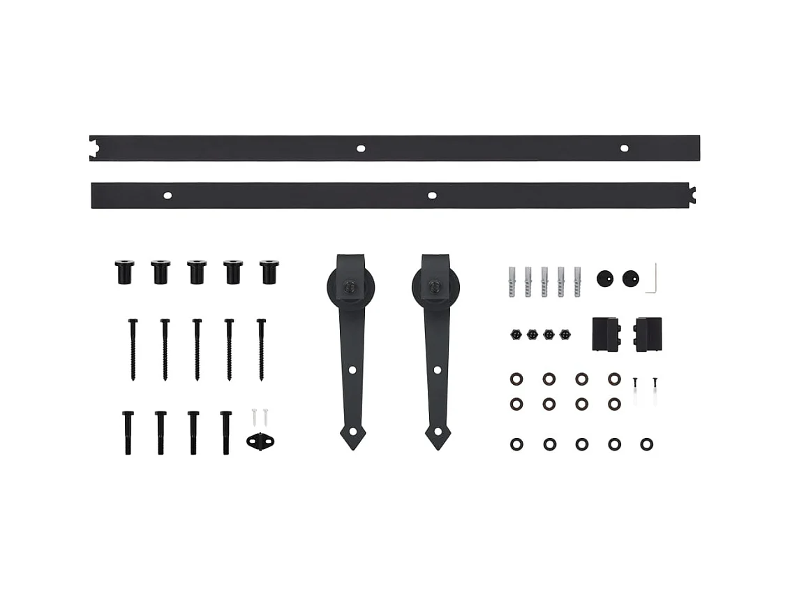 Porta Scorrevole con Set Hardware 90x210 cm in Legno di Pino