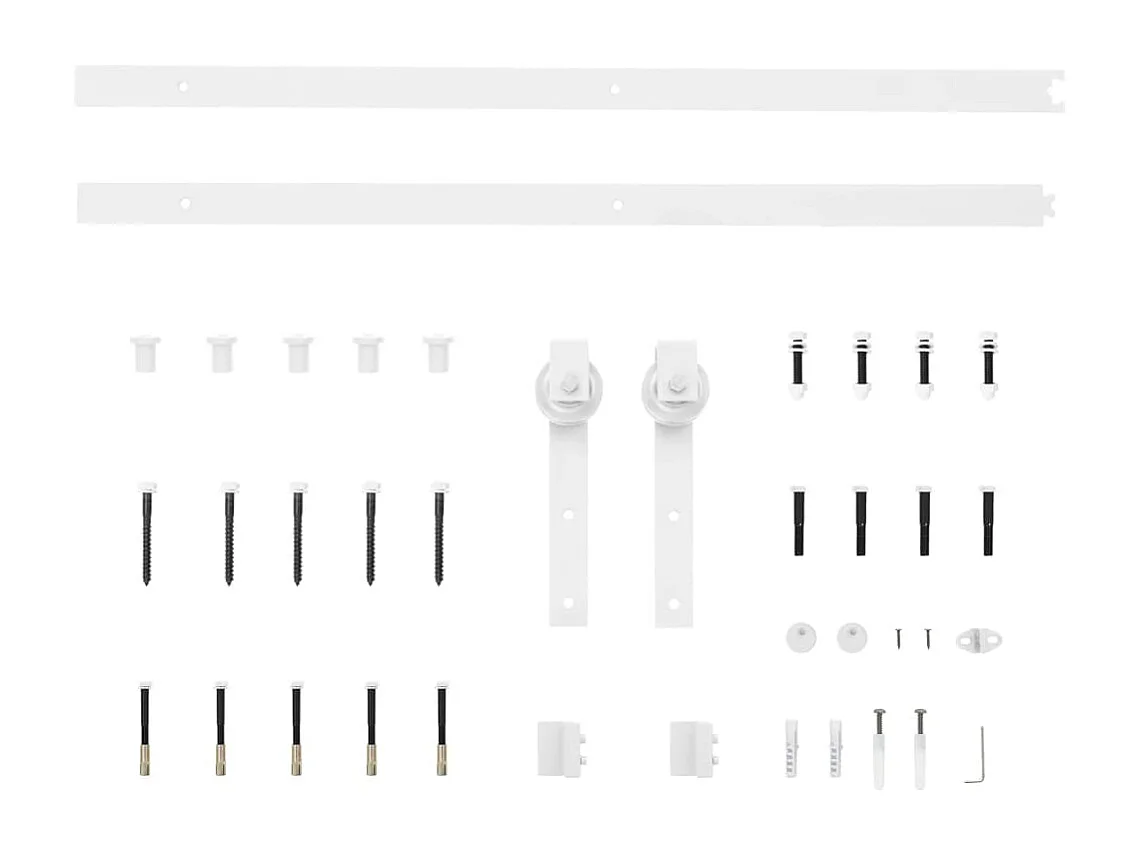 Porte coulissante et kit de quincaillerie 100x210 cm pin massif