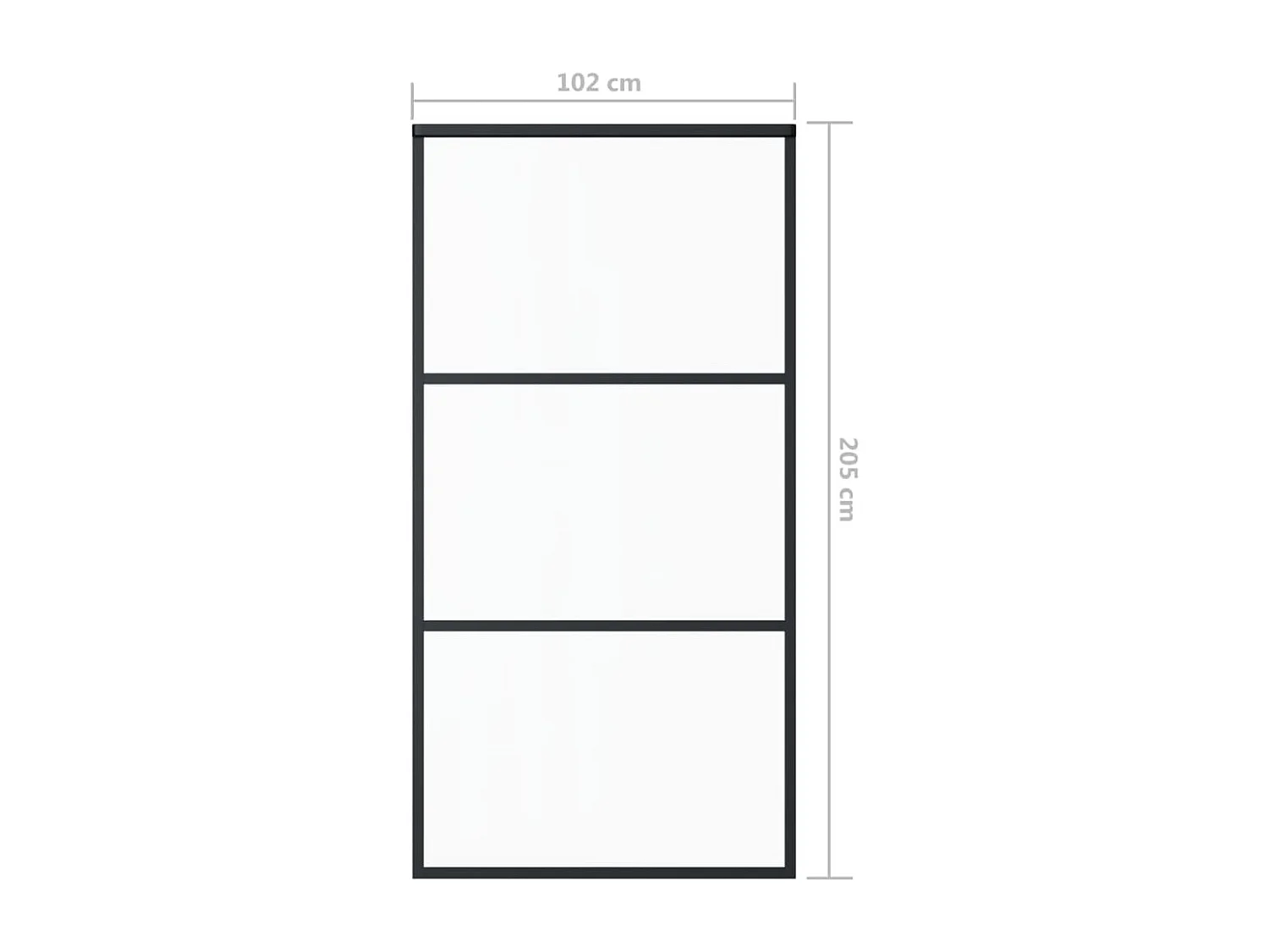 Porte coulissante et quincaillerie Verre et Aluminium 102x205cm
