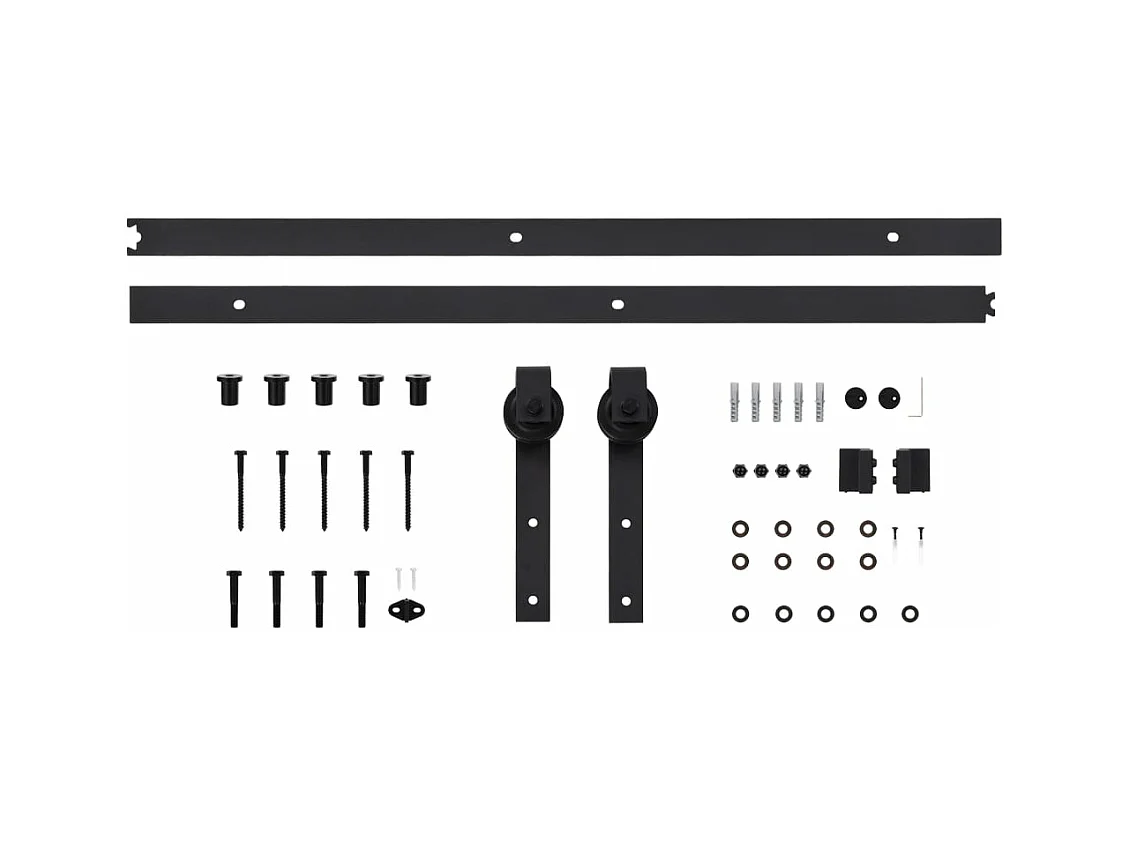 Porta Scorrevole con Set Hardware 90x210 cm in Legno di Pino