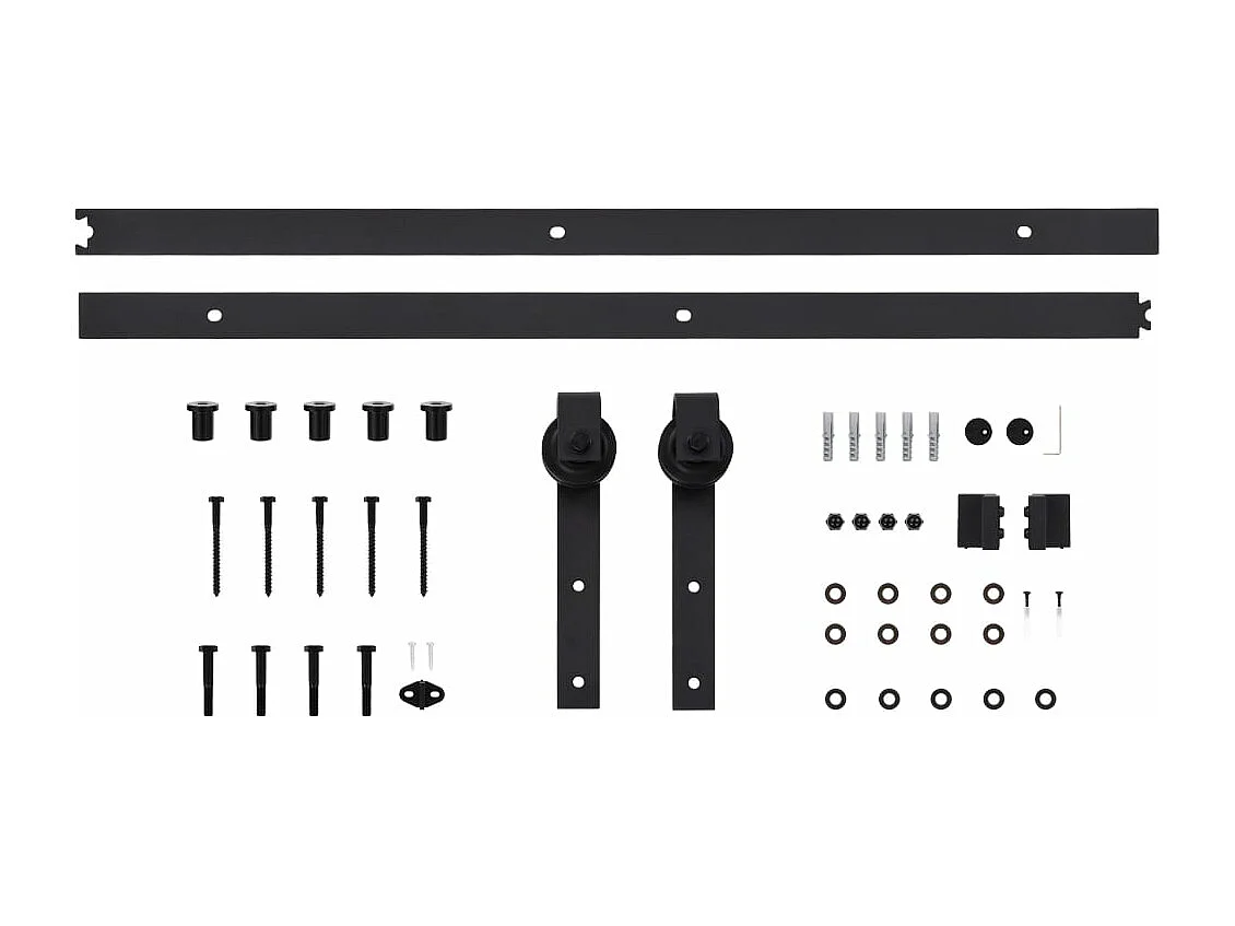 Porte coulissante avec kit de quincaillerie 90x210cm Pin massif