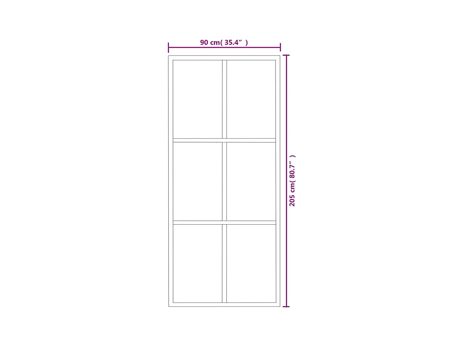 Porte coulissante Verre ESG et aluminium 90x205 cm Noir