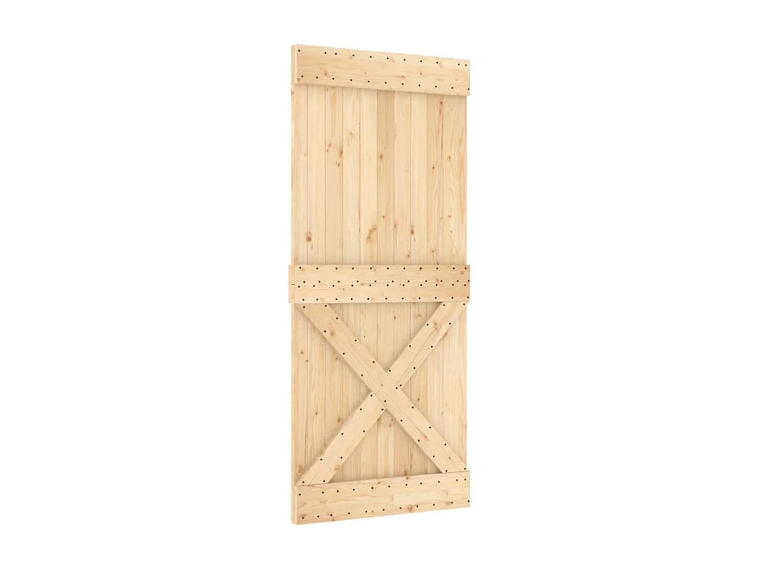 Elegante Porta de Correr em Madeira de Pinho Maciça 90x210 cm com Ferragens de Alta Qualidade