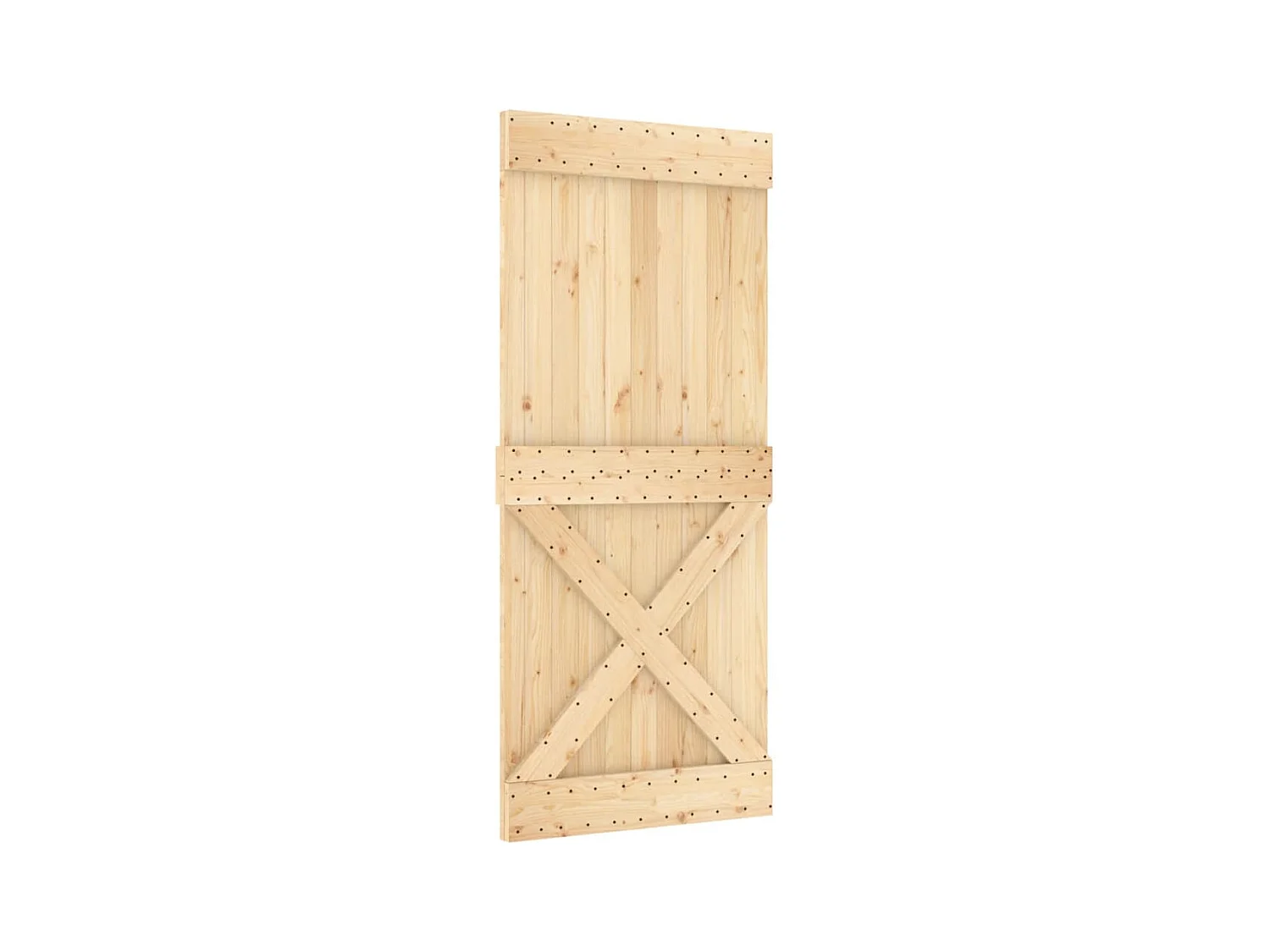 Puerta corredera con herrajes madera maciza de pino 90x210 cm