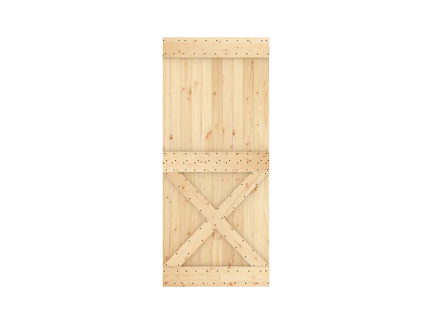 Puerta corredera con herrajes madera maciza de pino 90x210 cm