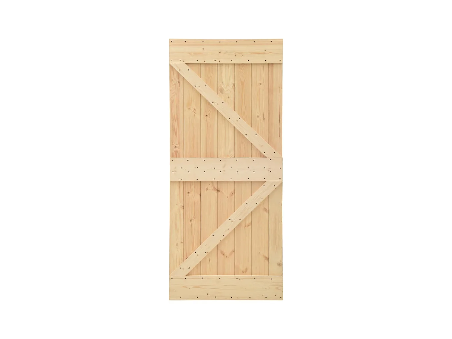 Puerta corredera con herrajes madera maciza de pino 100x210 cm