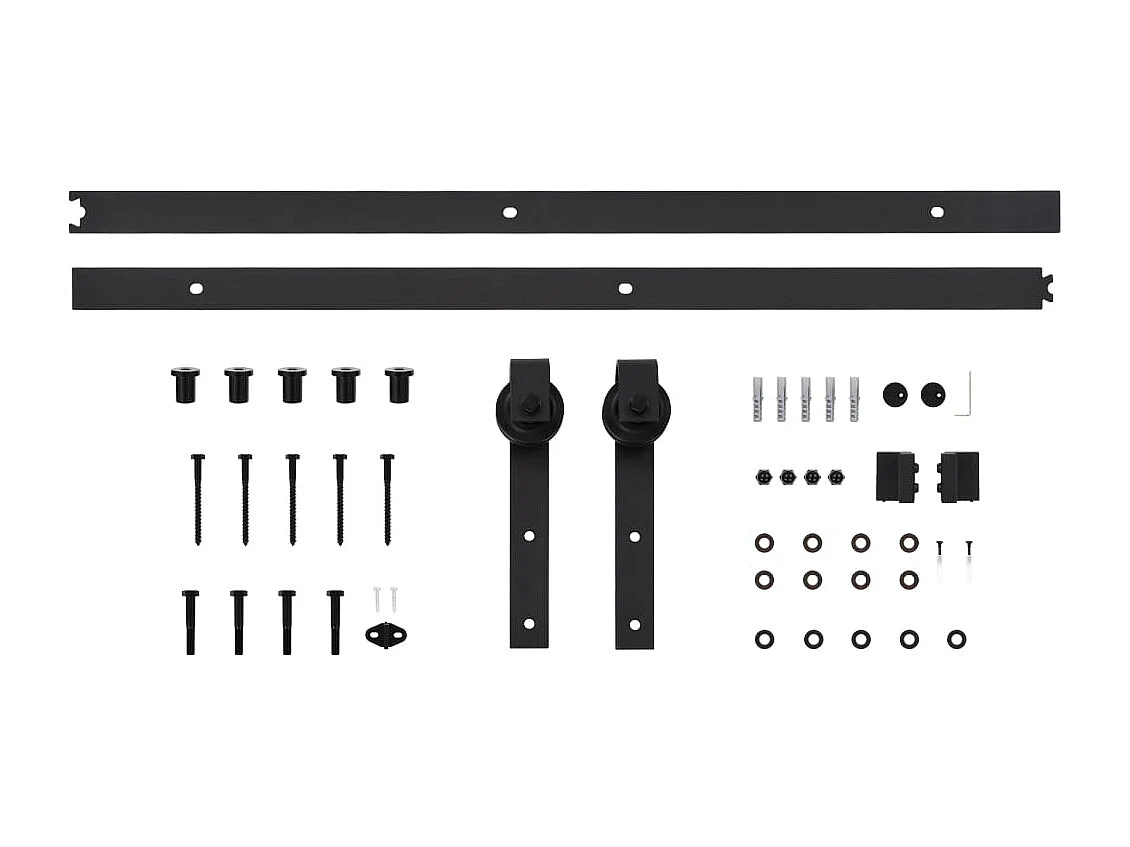 Porte coulissante et kit de quincaillerie 100x210 cm Pin massif