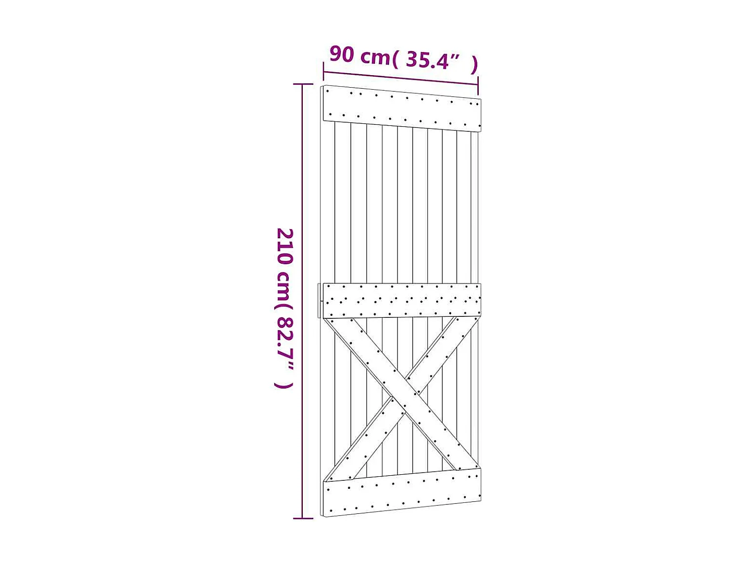 Porte NARVIK 90x210 cm bois massif de pin