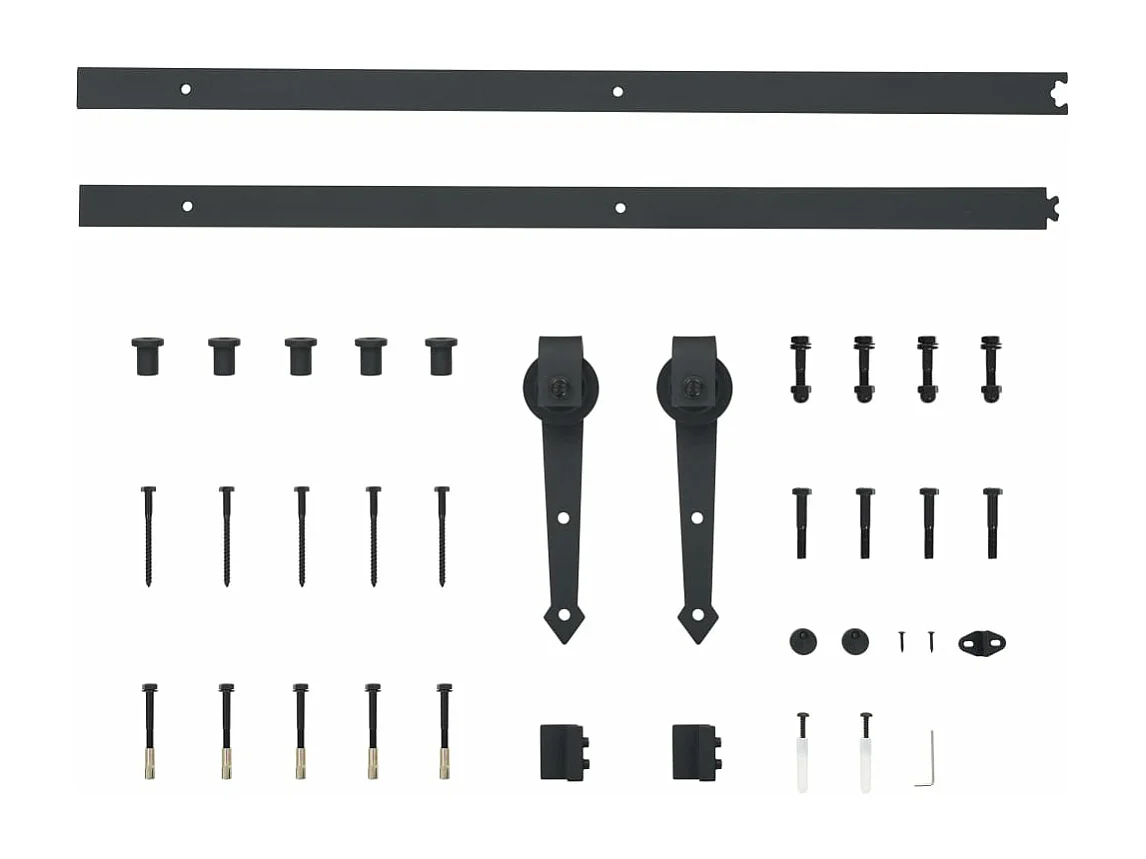 Porta Scorrevole con Set Hardware 90x210 cm in Legno di Pino