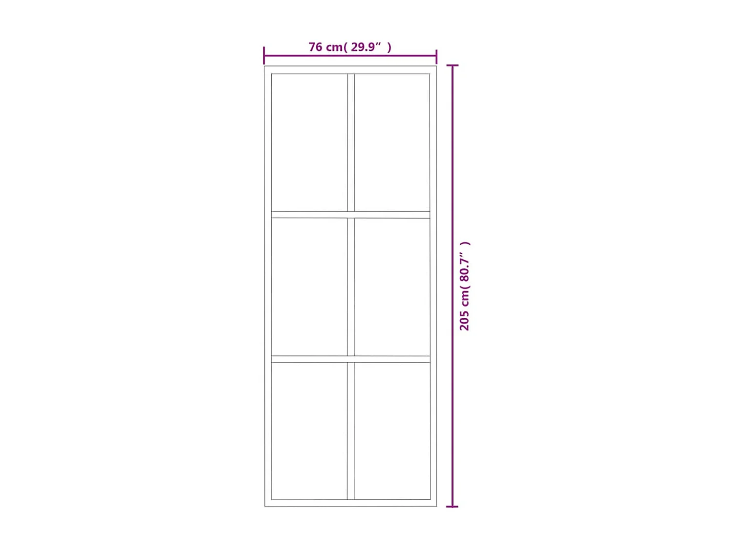 Puerta corredera con herrajes ESG vidrio y aluminio 76x205 cm