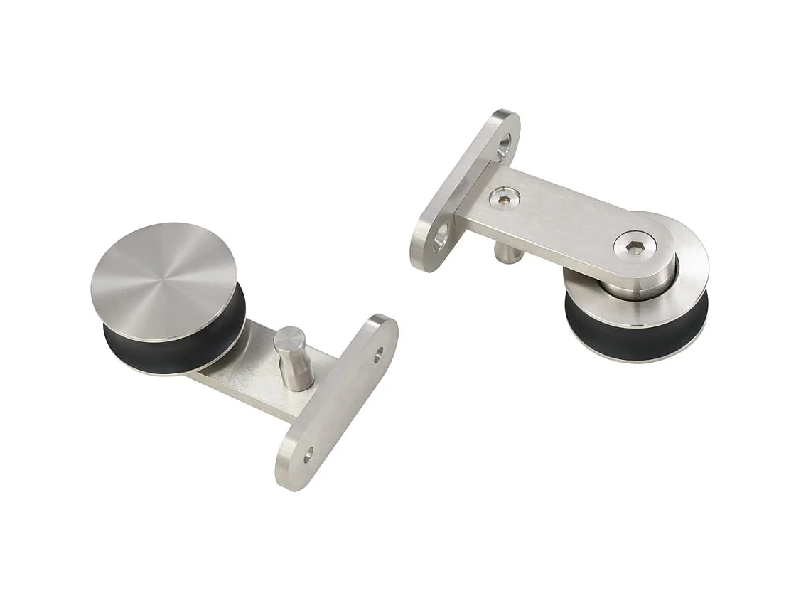 Kit fixation porte coulissante 183 cm Acier inoxydable Argenté