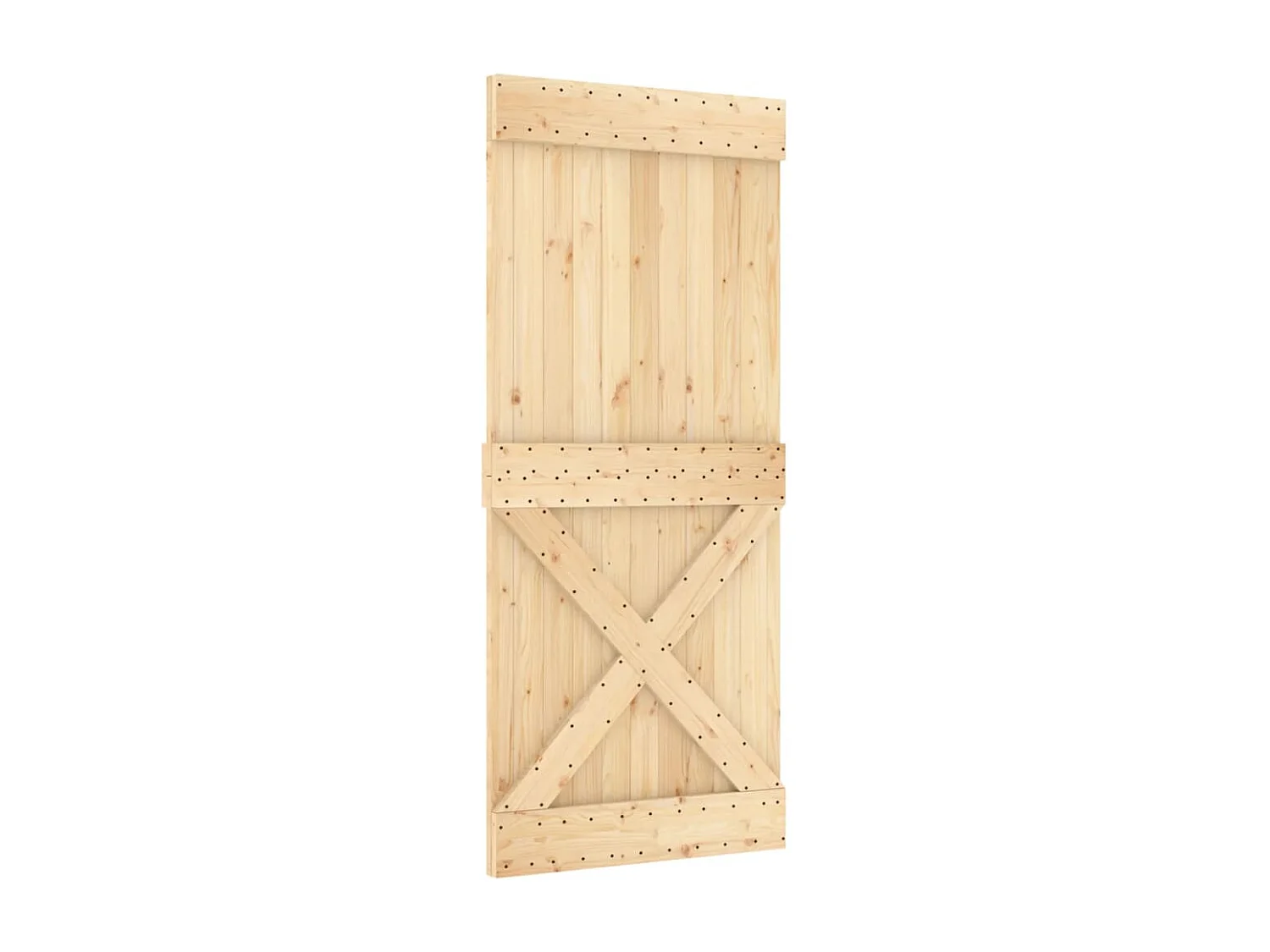 Porta de Correr em Madeira de Pinho Maciça 90x210 cm com Ferragens Duráveis