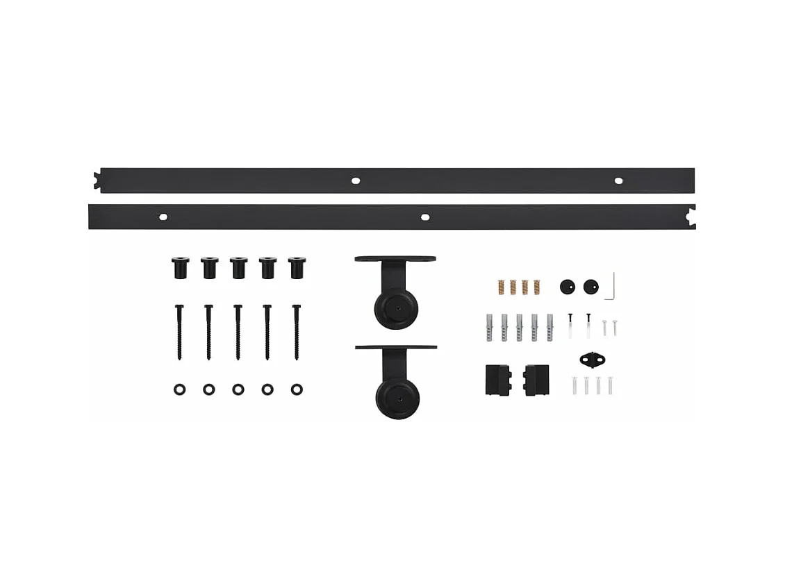 Porte coulissante avec kit de quincaillerie 80x210cm Pin massif