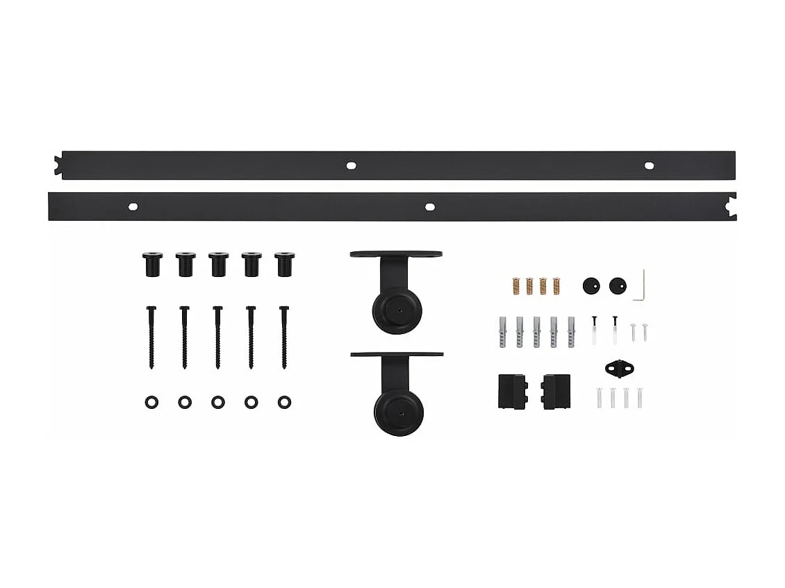 Porte coulissante avec kit de quincaillerie 80x210cm Pin massif