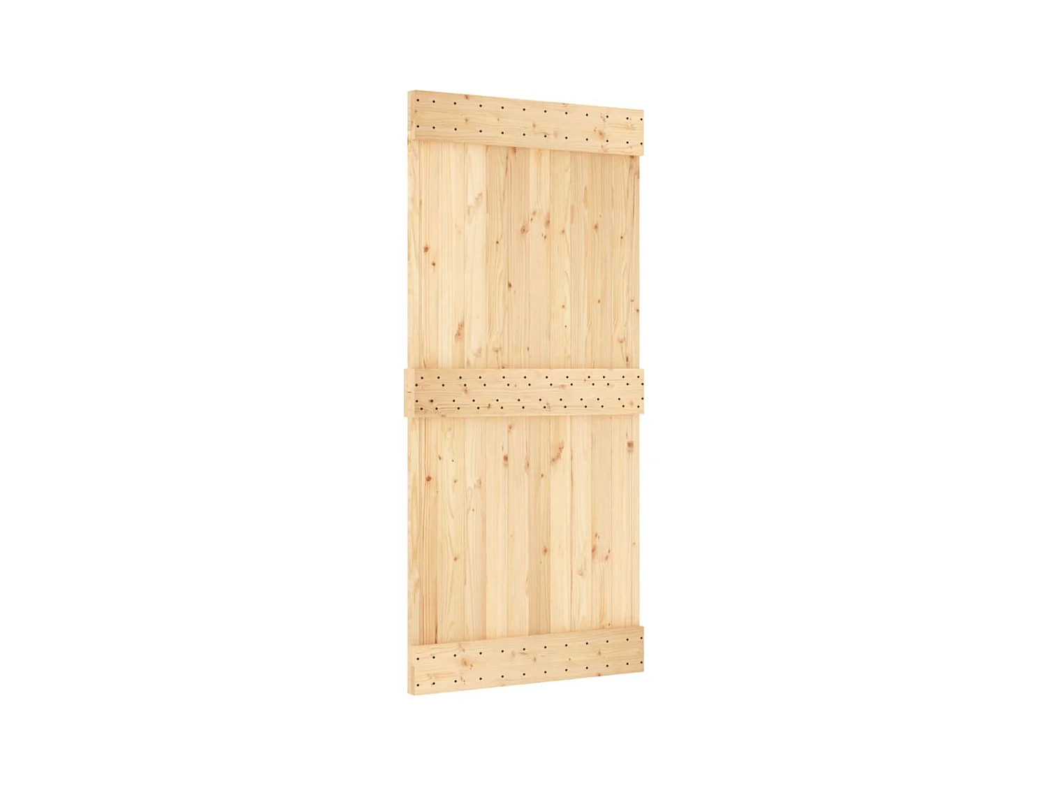 Porte coulissante et kit de quincaillerie 95x210 cm pin massif