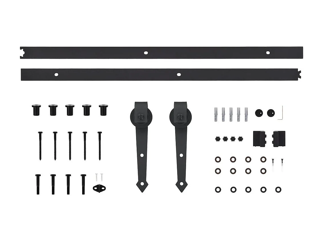 Porte coulissante et kit de quincaillerie 95x210 cm pin massif