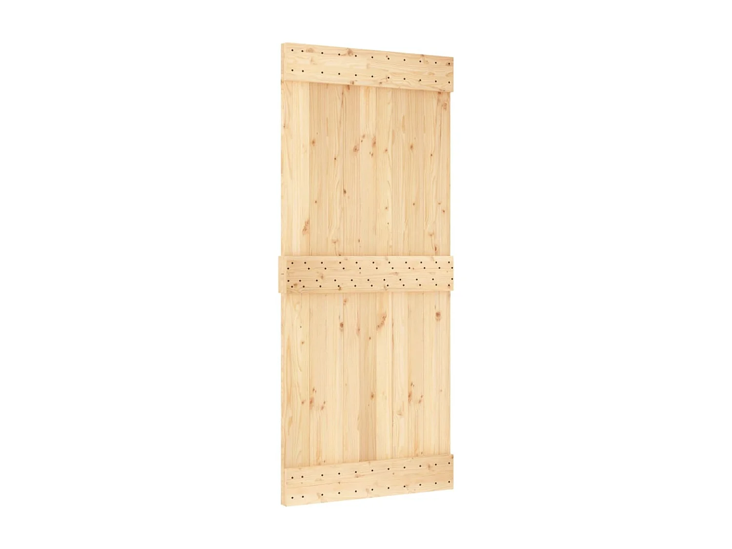 Puerta corredera con herrajes madera maciza de pino 90x210 cm