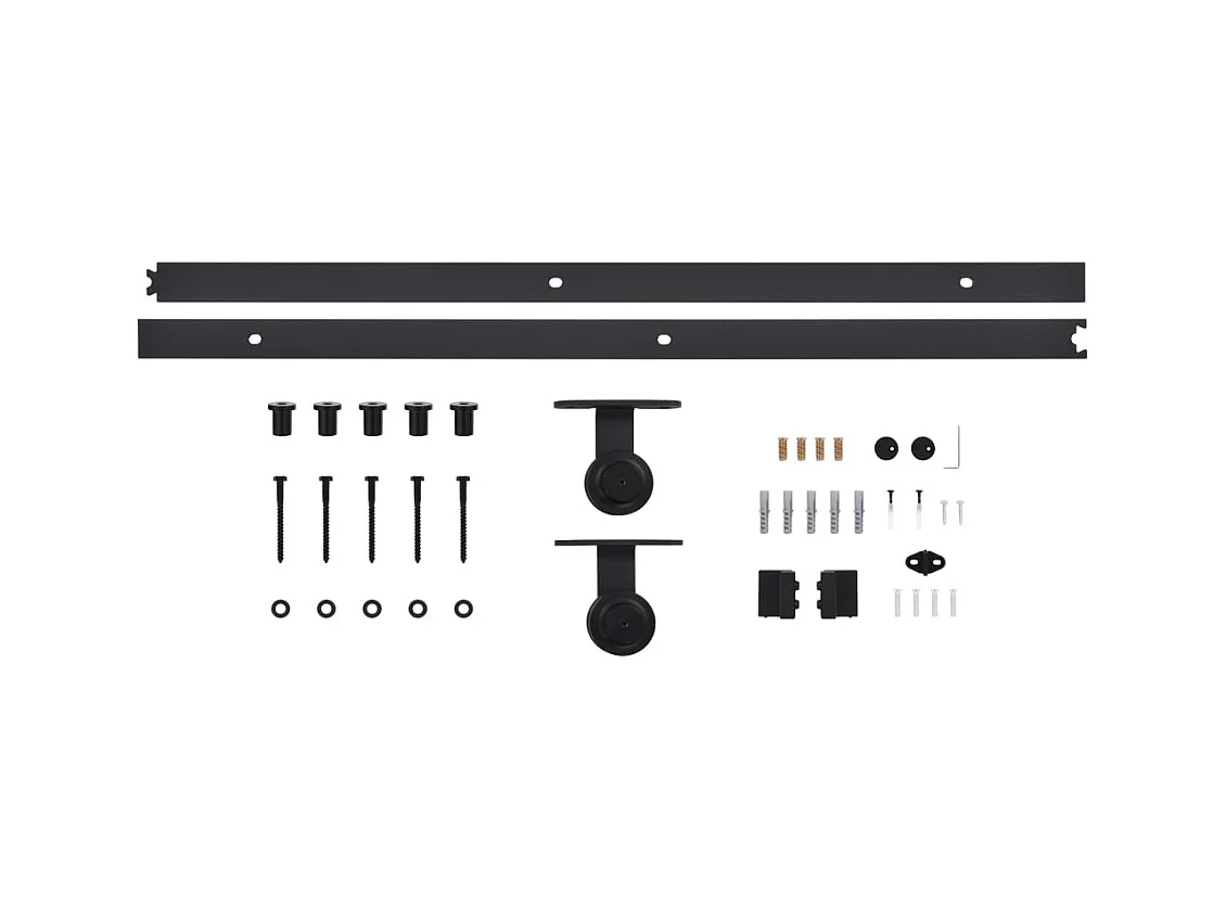 Porte coulissante et kit de quincaillerie 100x210 cm Pin massif