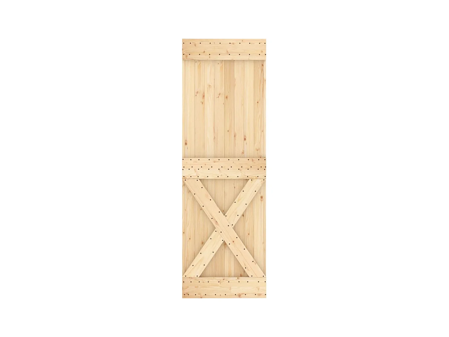 Puerta corredera con herrajes madera maciza de pino 70x210 cm