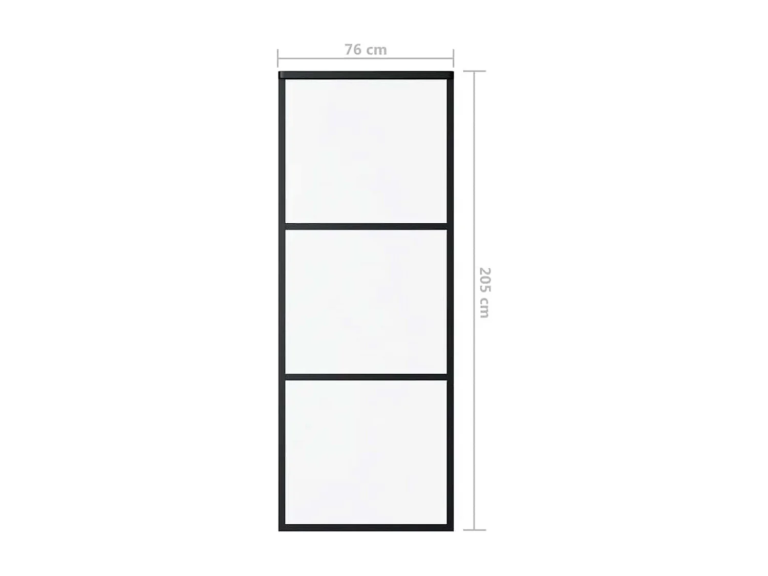 Porta Scorrevole in Vetro ESG e Alluminio 76x205 cm Nera