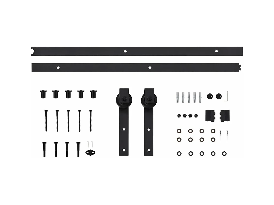 Porta Scorrevole con Set Hardware 90x210 cm in Legno di Pino