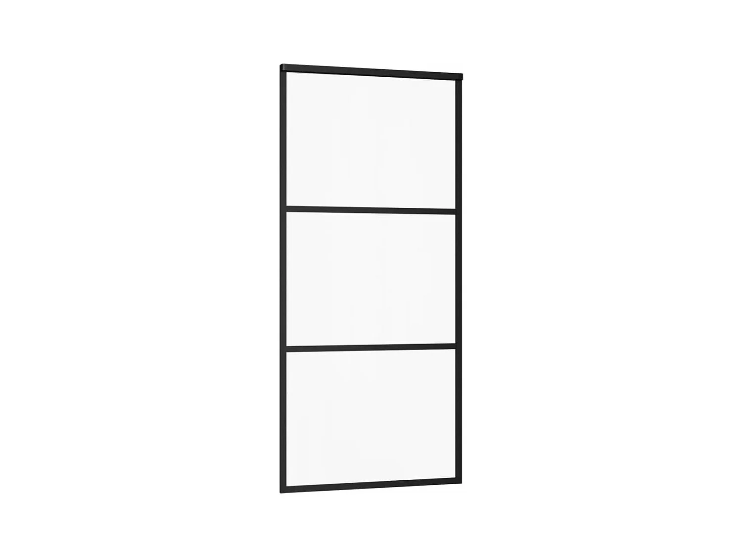 Schiebetür ESG-Glas und Aluminium 90x205 cm Schwarz