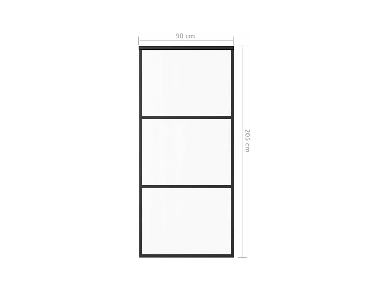Schiebetür ESG-Glas und Aluminium 90x205 cm Schwarz