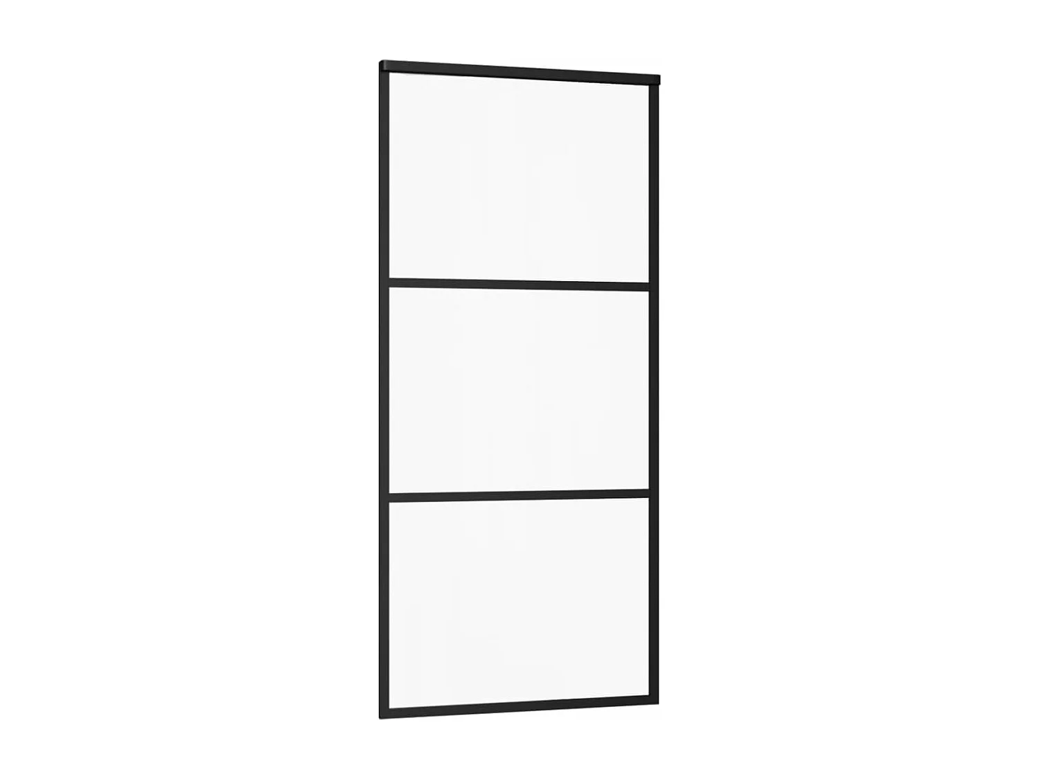 Porte coulissante Verre ESG et aluminium 90x205 cm Noir