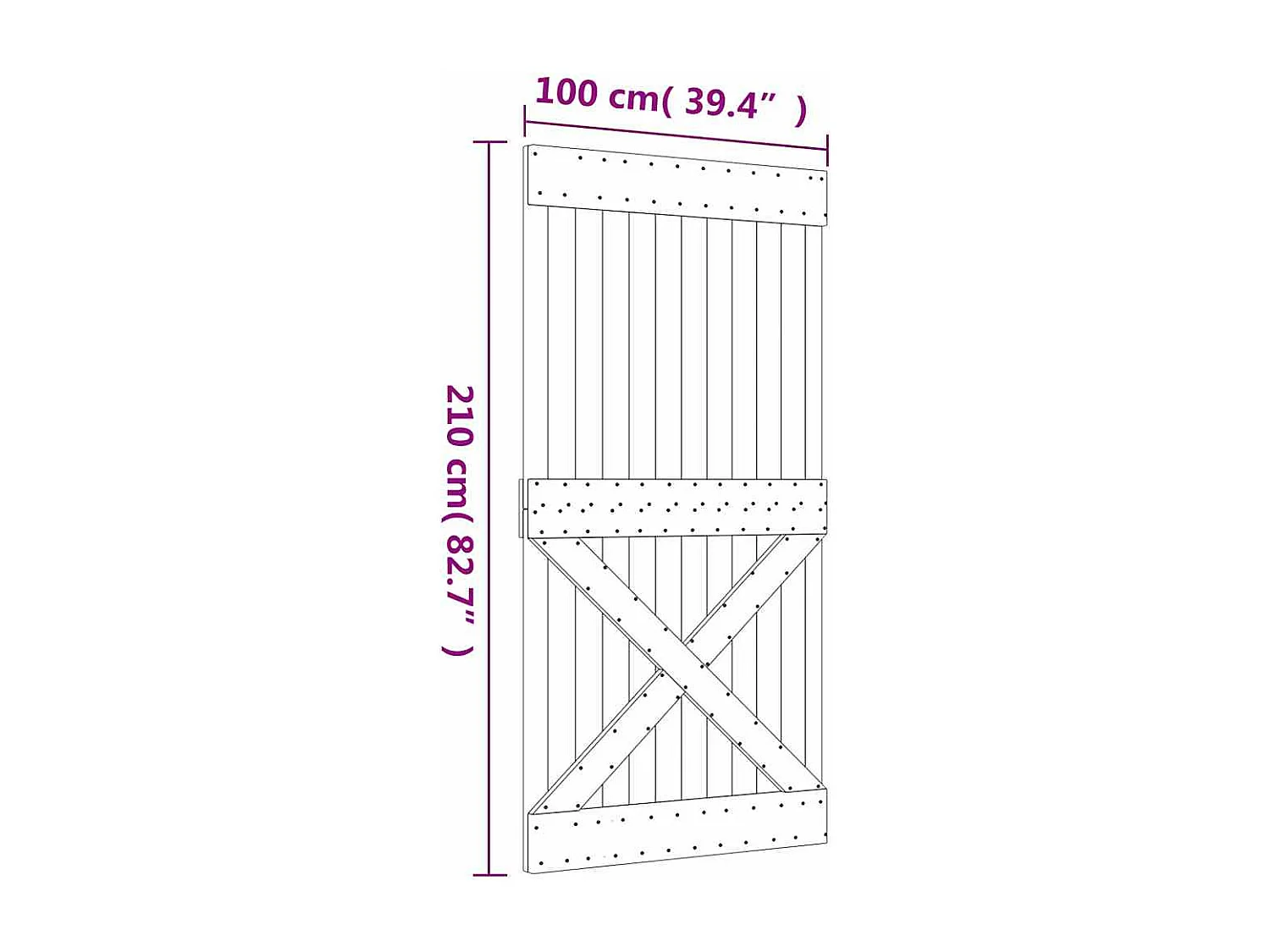 Porte NARVIK 100x210 cm bois massif de pin