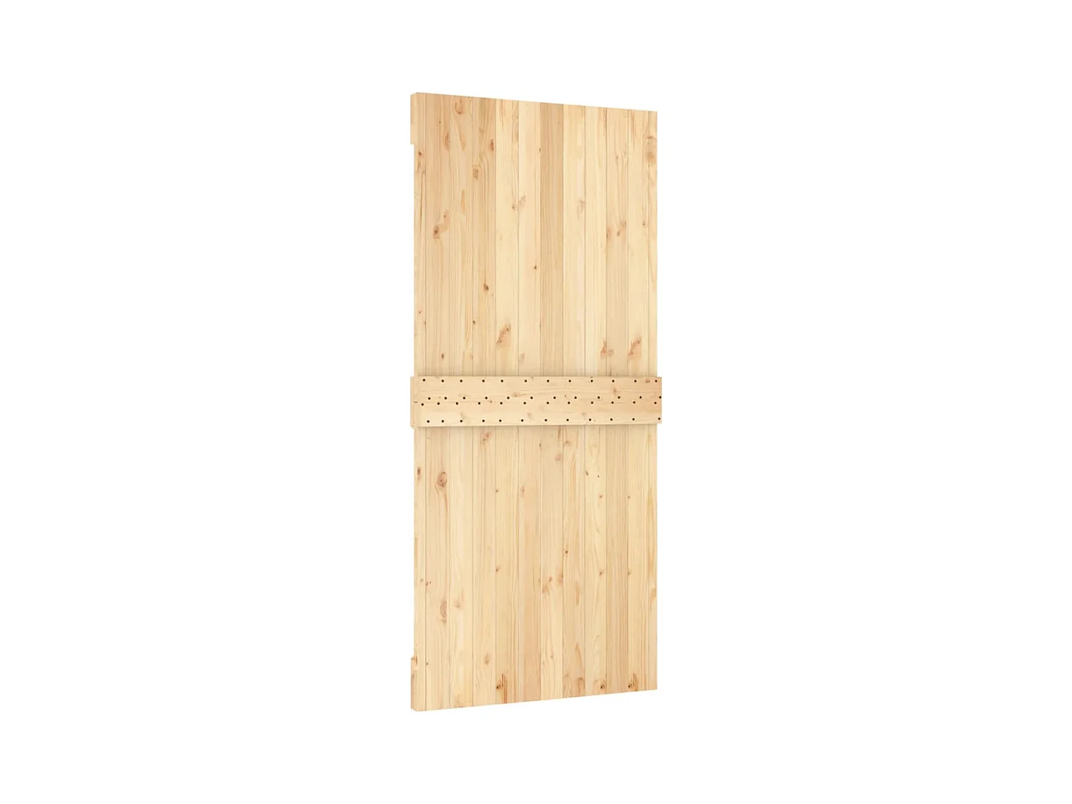 Porta Scorrevole con Set Hardware 95x210 cm Legno Massello Pino