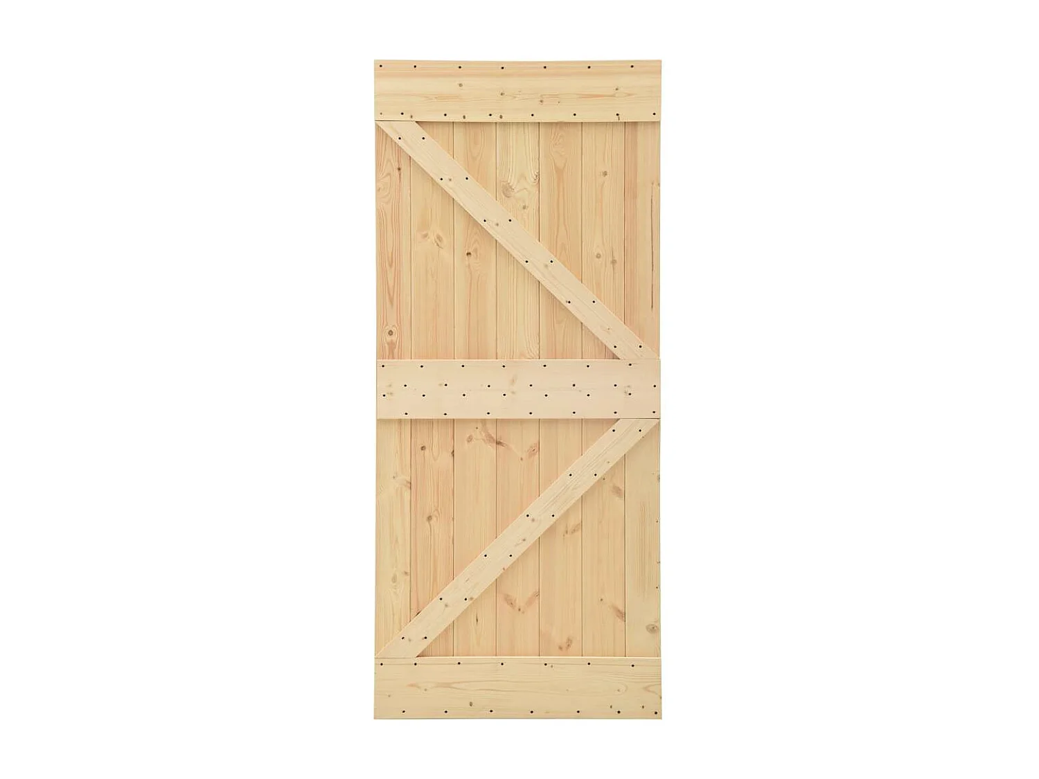 Porte coulissante avec kit de quincaillerie 80x210cm Pin massif