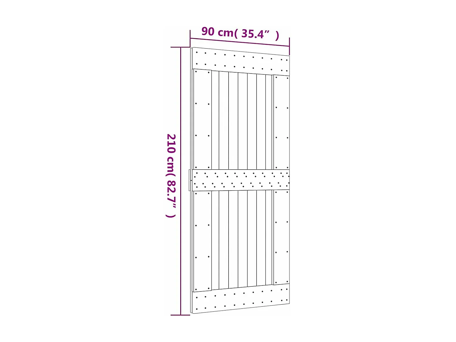 Porte NARVIK 90x210 cm bois massif de pin