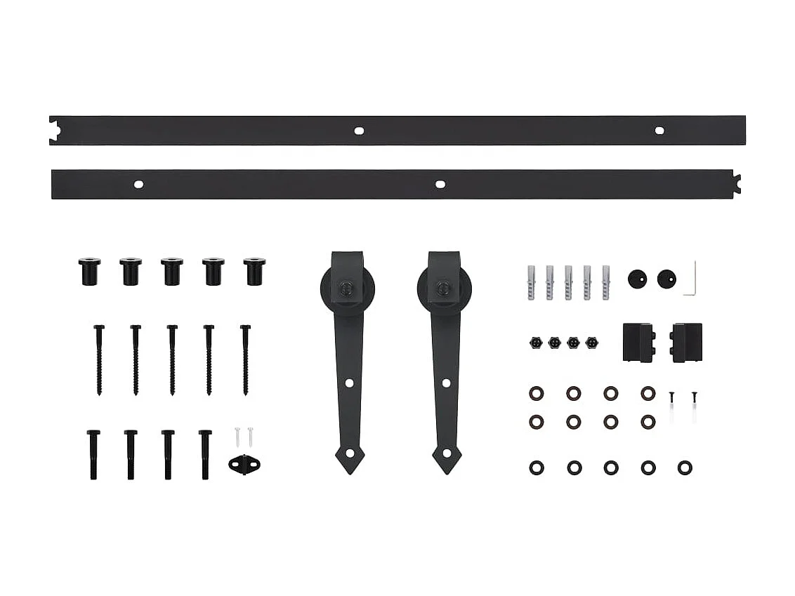 Porta Scorrevole con Set Hardware 95x210 cm Legno Massello Pino