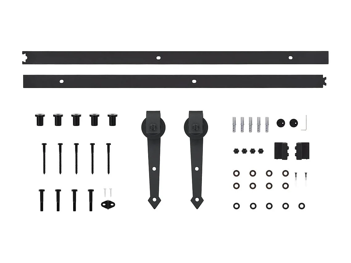 Porte coulissante et kit de quincaillerie 95x210 cm pin massif