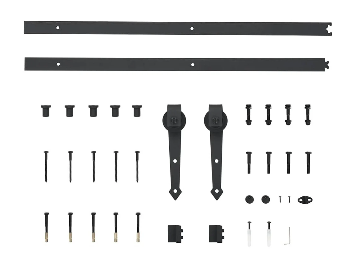 Porte coulissante et kit de quincaillerie 85x210 cm pin massif