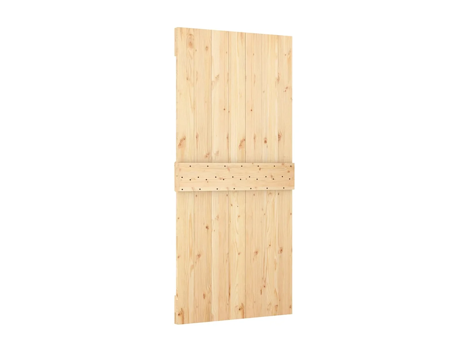 Porta Scorrevole con Set Hardware 95x210 cm Legno Massello Pino