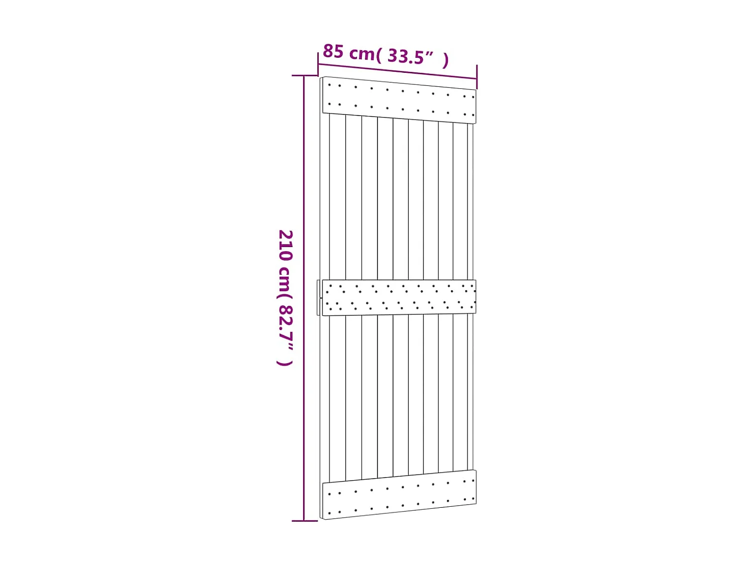 Schiebetür mit Beschlag 85x210 cm Massivholz Kiefer