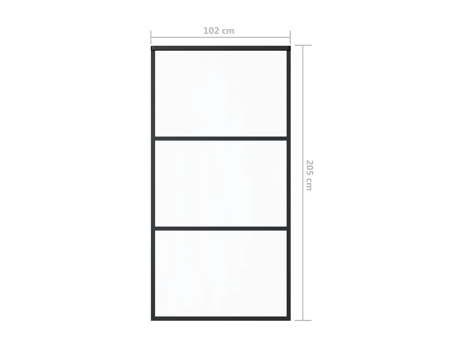 Schiebetür ESG-Glas und Aluminium 102x205 cm Schwarz