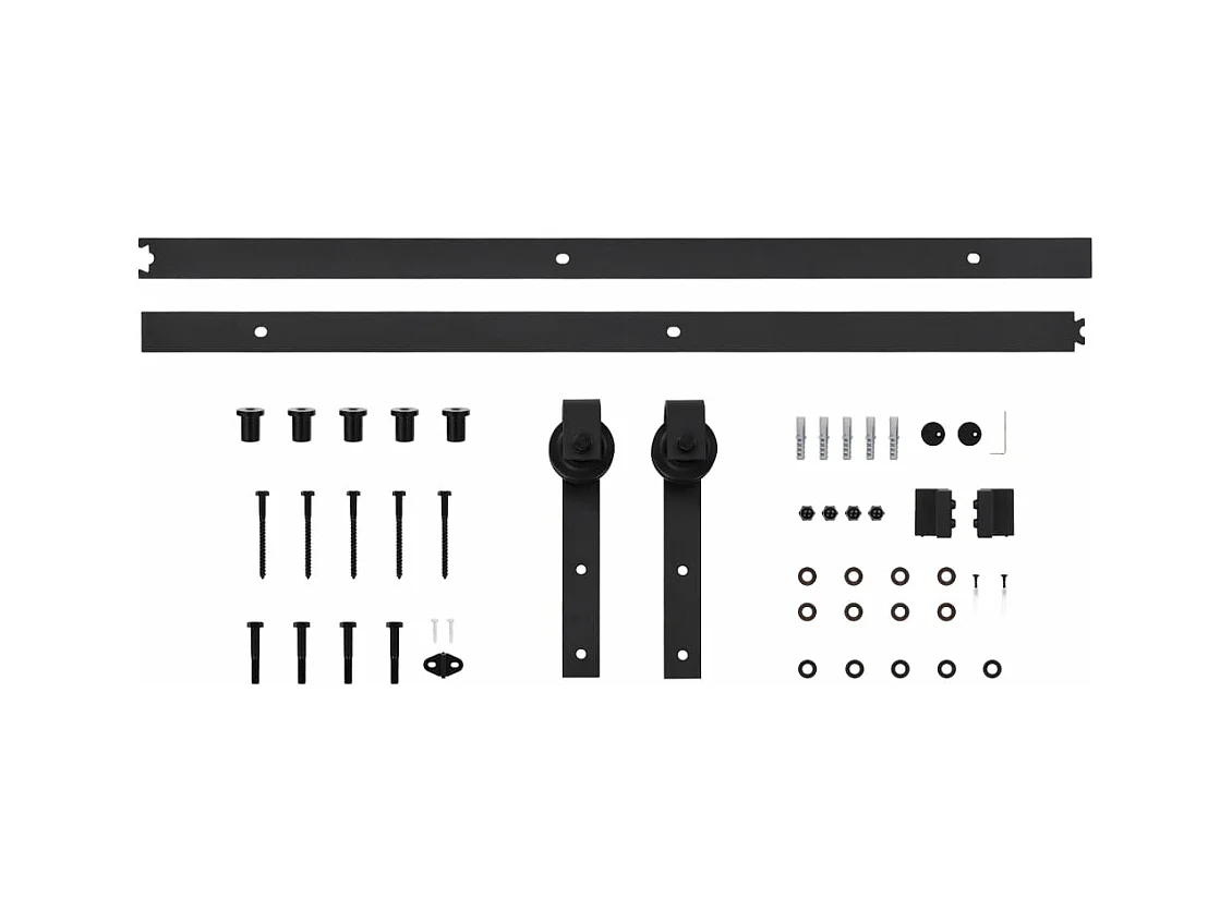 Porte coulissante et kit de quincaillerie 95x210 cm pin massif
