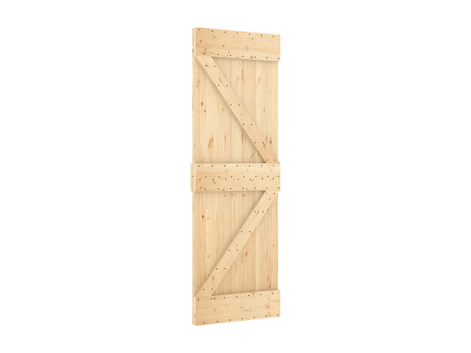 Porta Scorrevole con Set Hardware 70x210 cm Legno Massello Pino