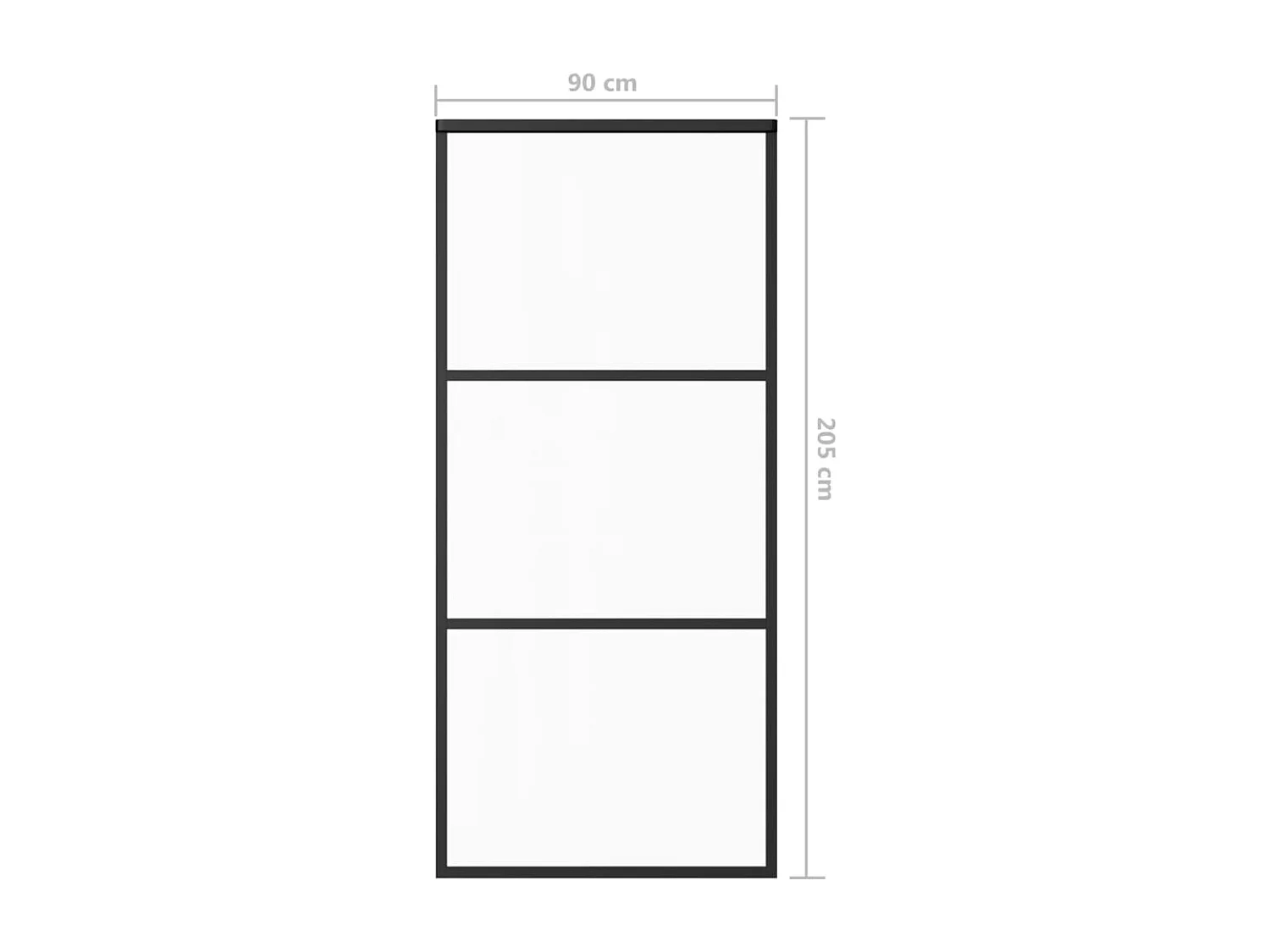 Porta Scorrevole con Kit Montaggio Vetro ESG Alluminio 90x205cm