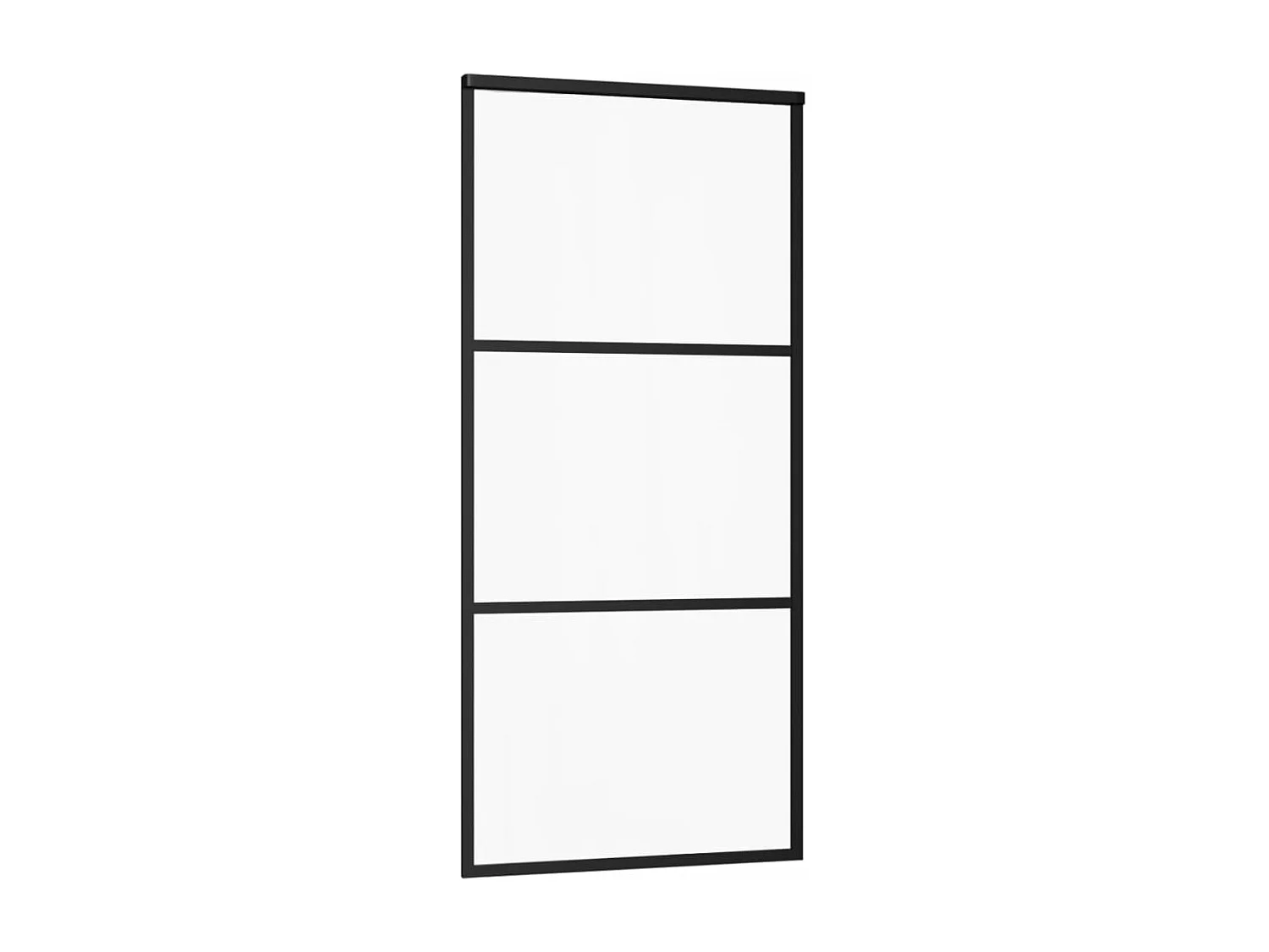 Porta Deslizante Elegante 90x205cm em Vidro ESG e Alumínio com Kit de Ferragens