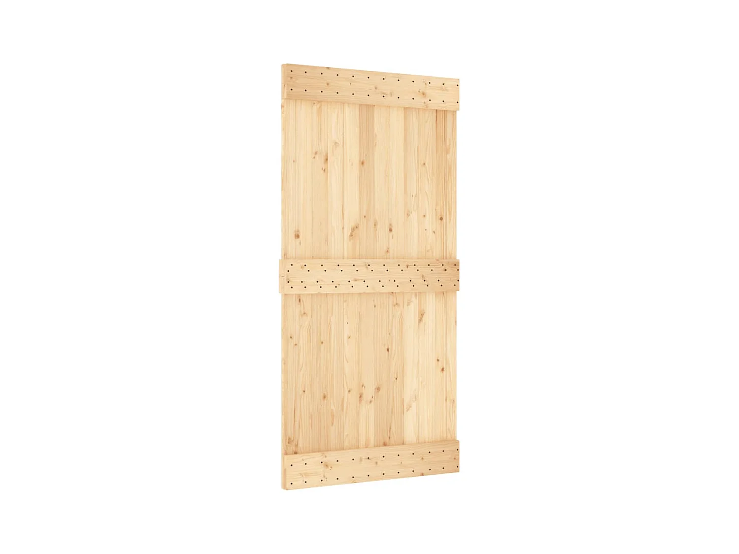 Porte coulissante et kit de quincaillerie 100x210 cm pin massif