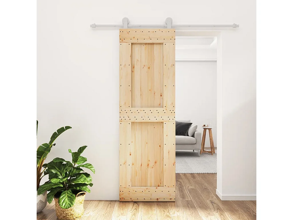 Schiebetür mit Beschlag 70x210 cm Massivholz Kiefer