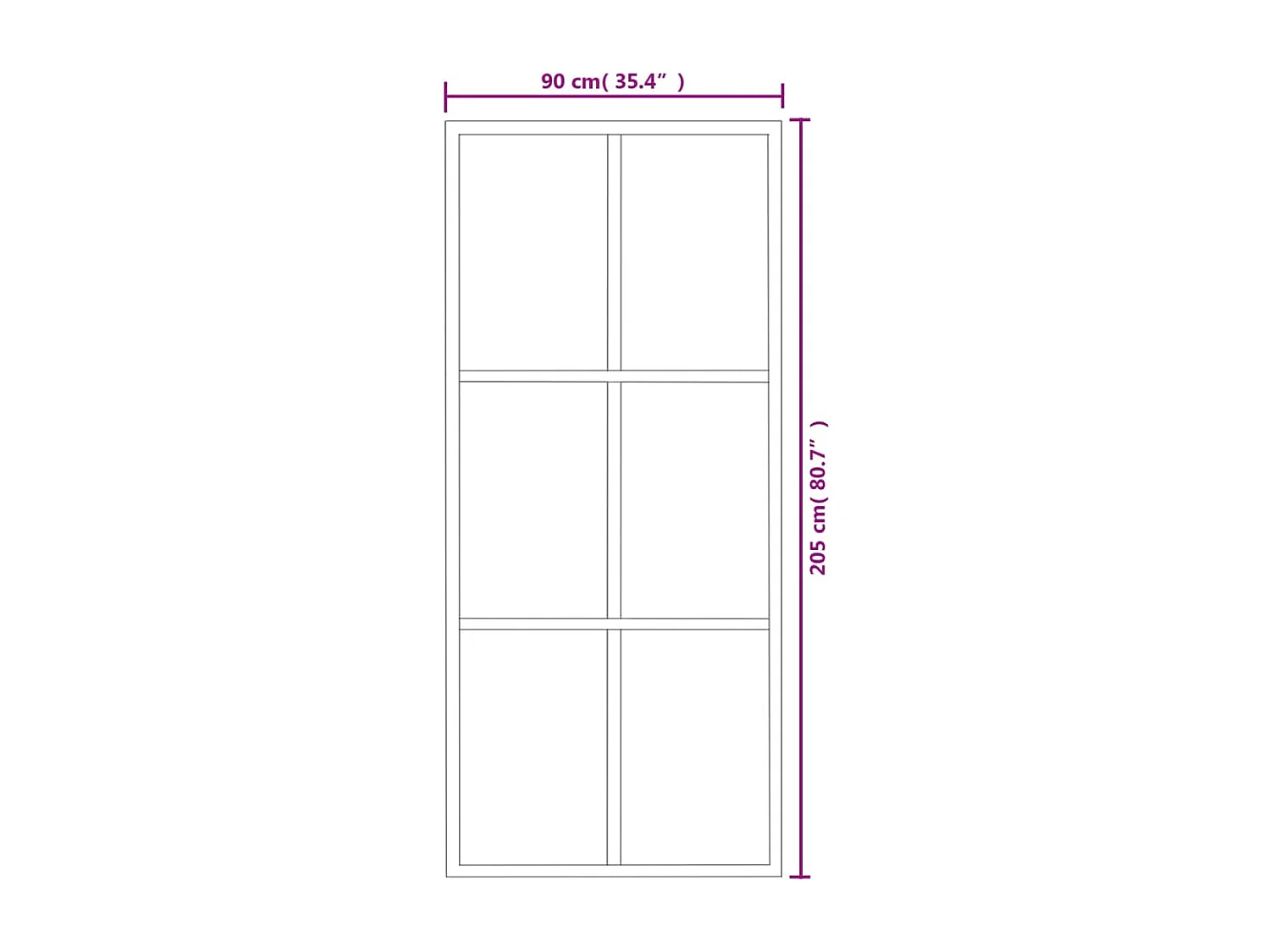 Porta Scorrevole con Kit Montaggio Vetro ESG Alluminio 90x205cm