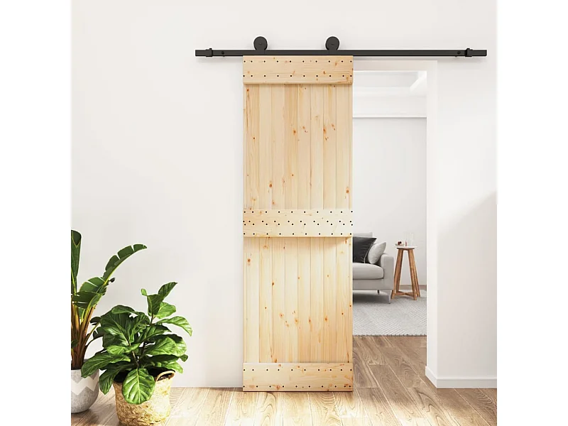 Schiebetür mit Beschlag 70x210 cm Massivholz Kiefer