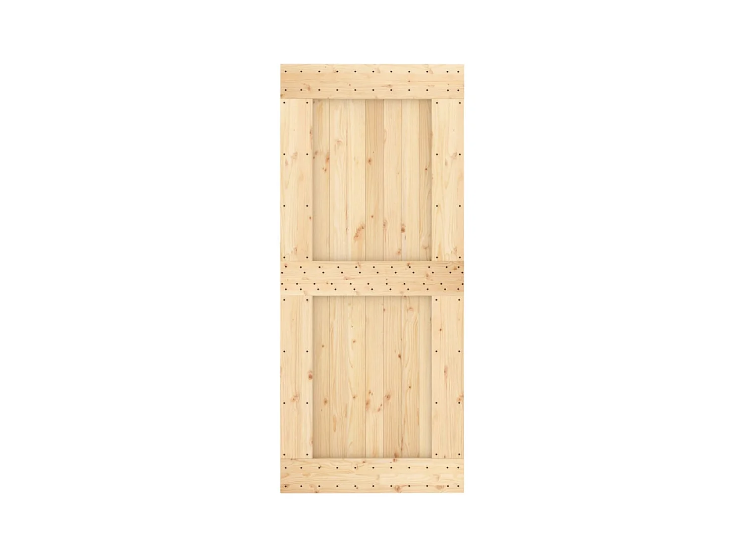 Porta Scorrevole con Set Hardware 90x210 cm Legno Massello Pino